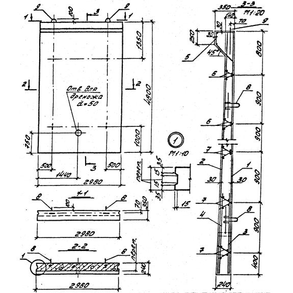 Плита лицевая ПЛ 8-1, Серия 3.002.1-1 картинка анонса